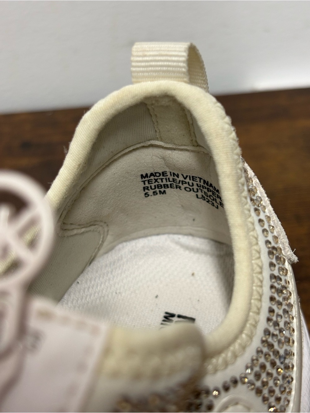 MICHAEL KORS Sami Zip Trainer Zip Up Sneaker Cream Rhinestone Women’s Size 5 1/2 - Picture 8 of 8
